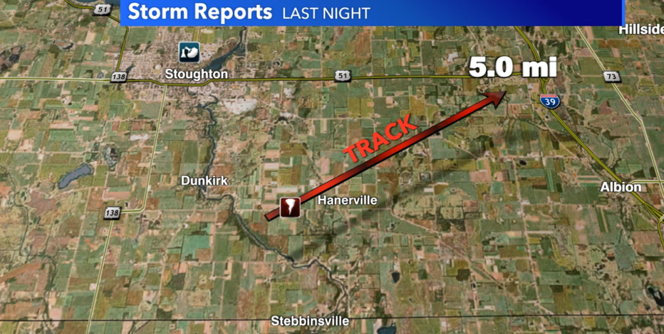 Confirmed tornado in Stoughton, WI from Saturday night's storms
