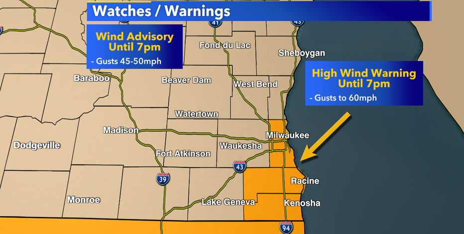 High wind warning: Milwaukee, Racine, Kenosha counties Thursday