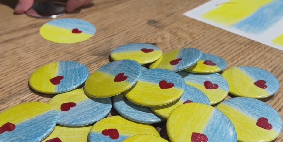Buttons for Ukraine: Young man uses creativity to show support
