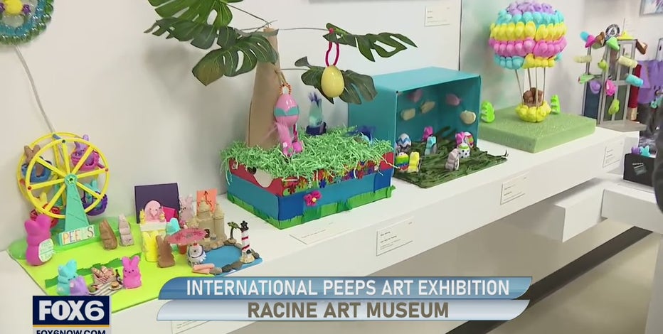 Peeps Art Exhibition in Racine; showing work of 100+ artists