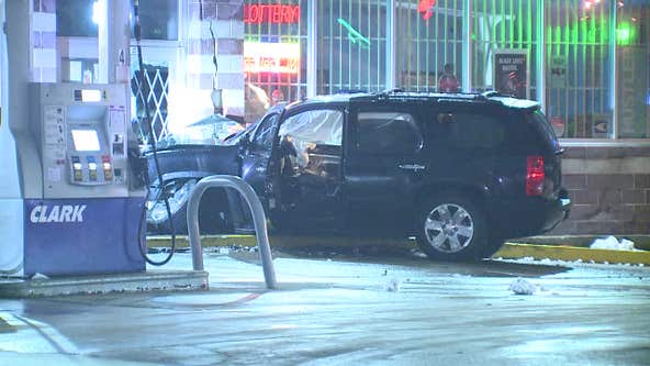 Vehicle hits Milwaukee gas station; driver arrested for OWI