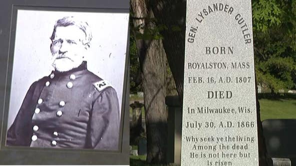 General Lysander Cutler Forest Home Cemetery obelisk honors veteran