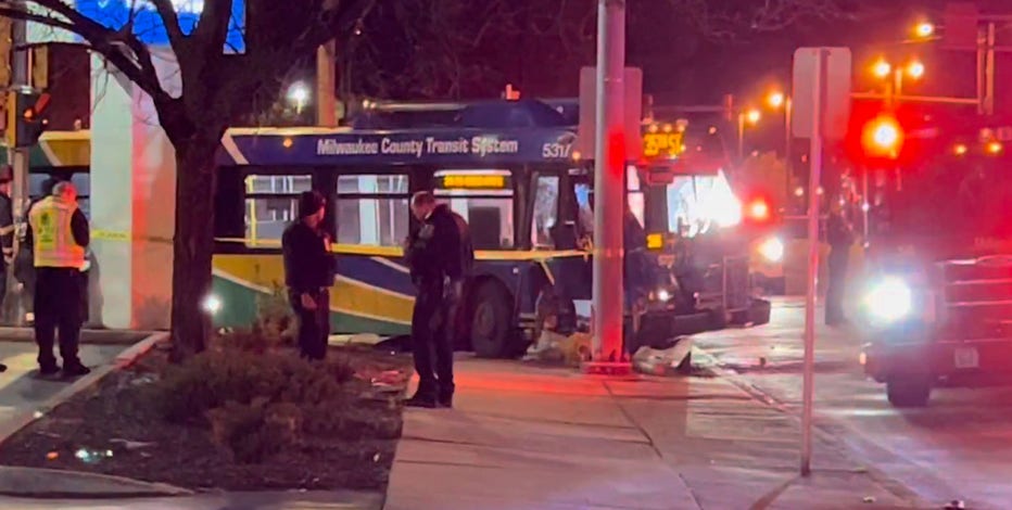 Car, MCTS bus crash in Milwaukee; 1 dead, 5 hurt
