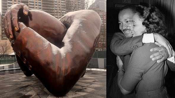 The Embrace statue unveiled in Boston on MLK weekend
