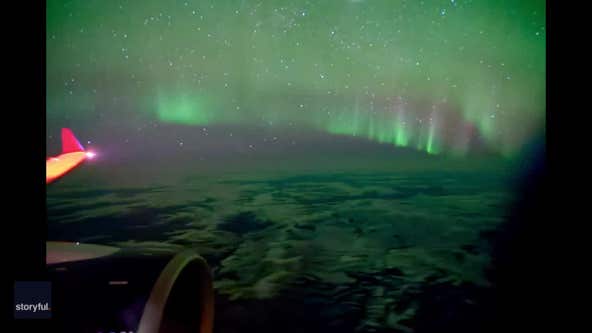 Watch: Lucky passenger captures stunning time-lapse video of northern lights from plane window