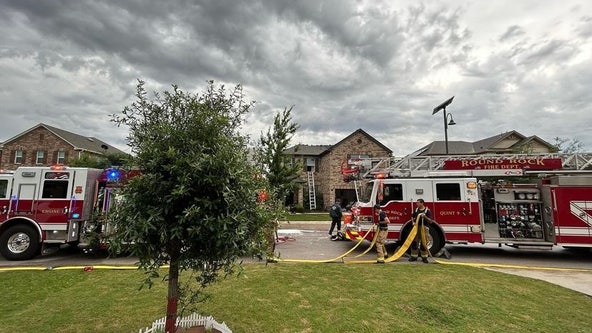 Lightning strike sets house on fire in Round Rock