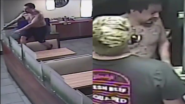 Video: Shirtless Florida man with Wendy’s ‘beef’ caught on camera threatening to rob restaurant