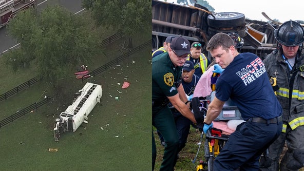 Florida bus crash: 8 killed, 46 injured after bus overturns in Marion County, troopers say