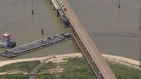 Pelican Island Bridge in Galveston, Texas hit by barge; traffic shut down