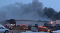 Large fire burns at John Deere dealership in western Minnesota