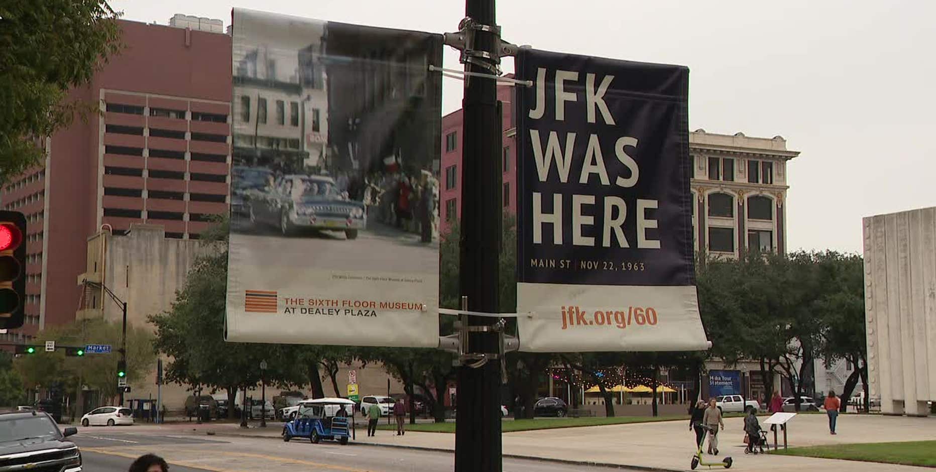 'JFK Was Here' banners put up in Dallas by Sixth Floor Museum to mark 60 years since JFK's assassination