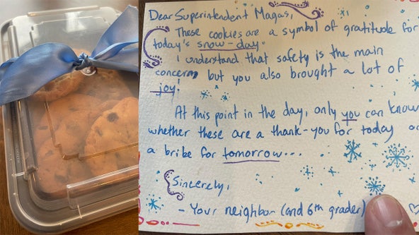 No school in Duluth Tuesday after 6th-grader sends superintendent cookies asking for another snow day