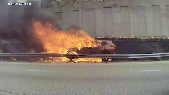Good Samaritan helps pull driver from fiery crash on I-94