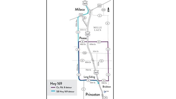 Highway 169 closure, delays expected beginning July 8