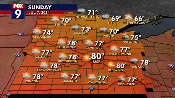Minnesota weather: Gradual warming trend ahead, isolated storms possible Sunday