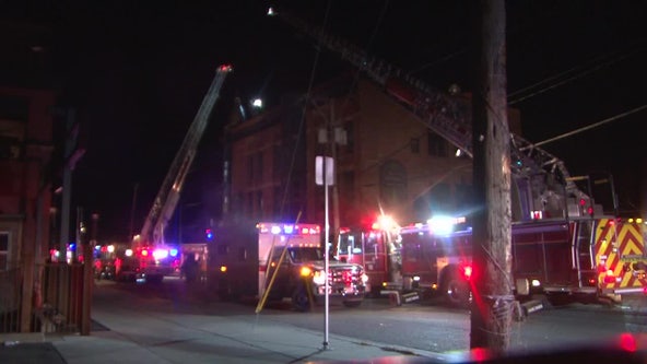 Patrick McGovern's Pub in St. Paul catches fire from downed power lines after crash