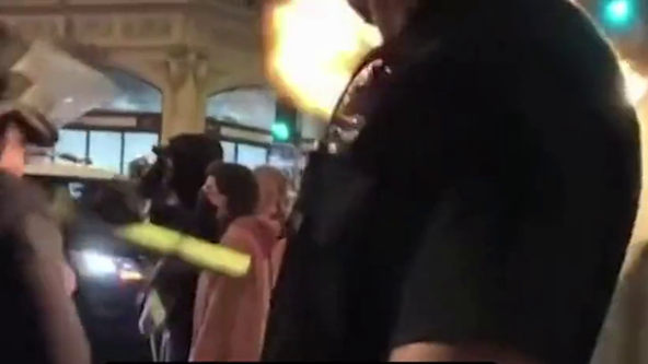 Video: LAPD arrests man who used makeshift flamethrower during Roe v. Wade protests