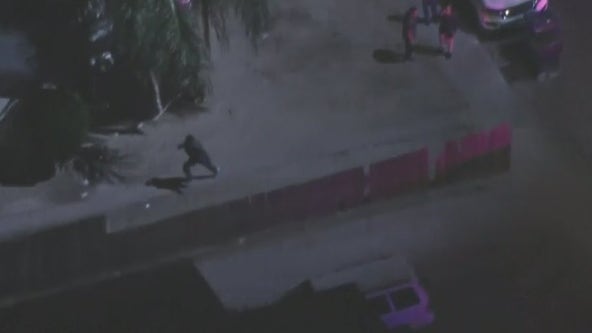 Police chase suspect ditches car, tries to hide in nearby LA homes