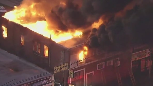 Apartment in LA's Westlake neighborhood completely on fire