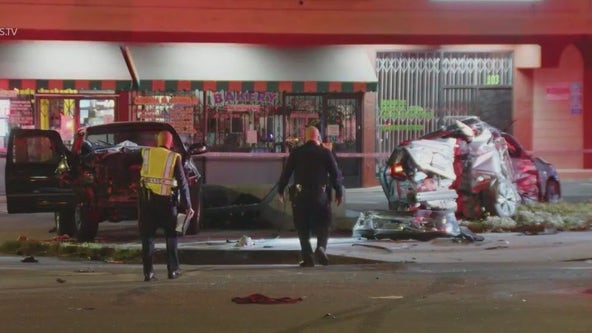 Police chase across LA ends in crash that killed 2 in Panorama City
