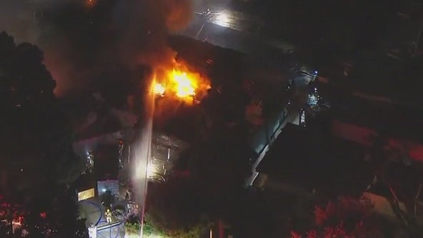 Beverly Hills mansion goes up in flames