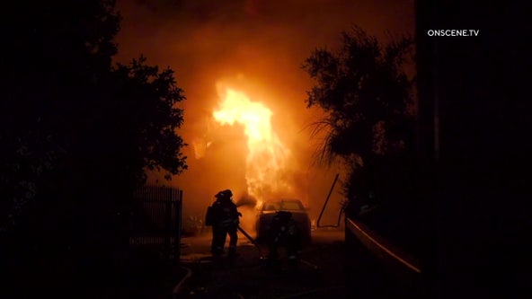 Woman, nephew, dog found dead in rubble of ammunition-fueled fire at Sylmar home