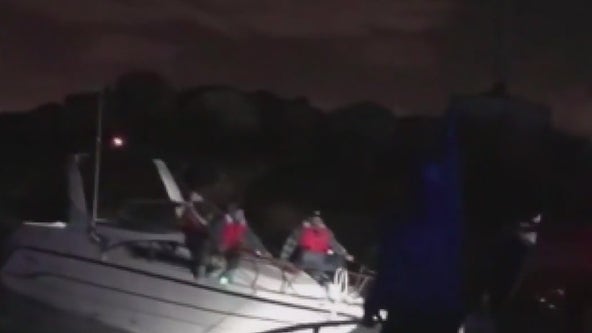Video shows dramatic rescue of 5 people from boat in Marina del Rey