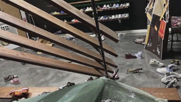 LA sneaker store hit by smash-and-grab robbers; Suspects run off with only right-footed shoes