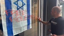 Santa Monica bike shop displaying Israeli flag vandalized with phrase 'Free Palestine'