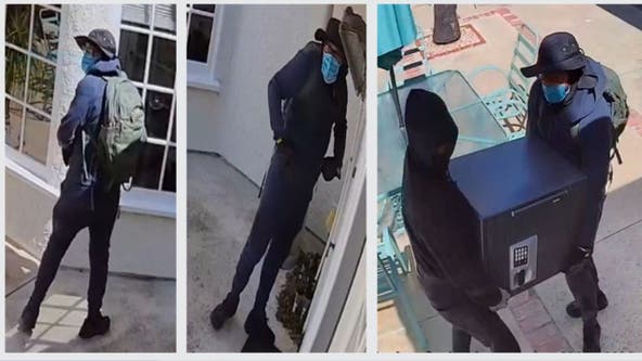 Burglars caught on camera stealing safe from Agoura Hills home