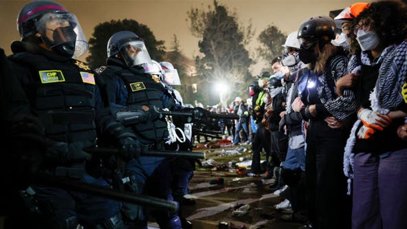 UCLA protest LIVE: Dozens detained as police dismantle pro-Palestine encampment