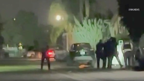 Cell phone video captures shooting between officers and armed suspect in Pomona