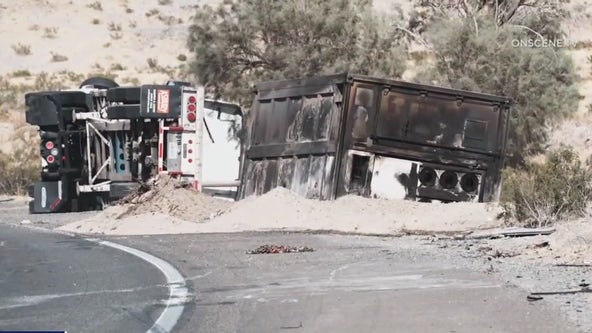 15 Freeway between LA, Las Vegas reopens following major truck fire, hazmat situation