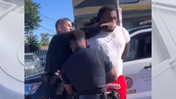 LAPD cop punches man mid-arrest in South Los Angeles
