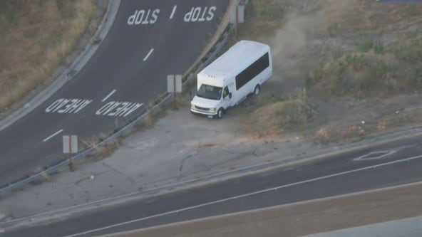 Suspected stolen Children's Hospital bus goes off-road, drives wrong way mid-police chase