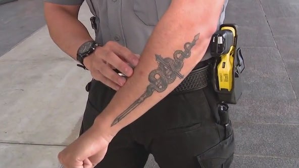 Should police officers be allowed to display their tattoos? Brea wants your input