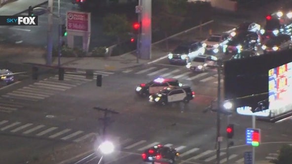 Driver clips LAPD patrol SUV during pursuit in LA