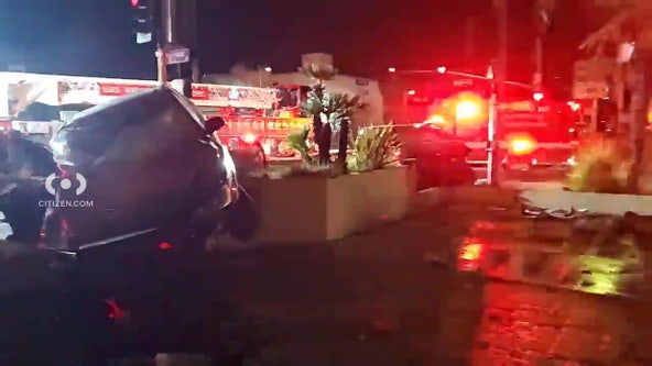 2 thrown from cars in wild West LA crash