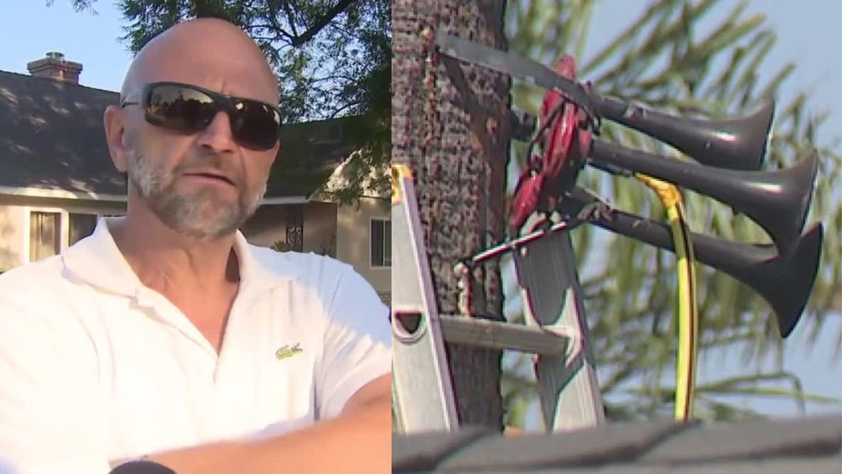 Van Nuys man who won't stop blasting horns from his house released after arrest