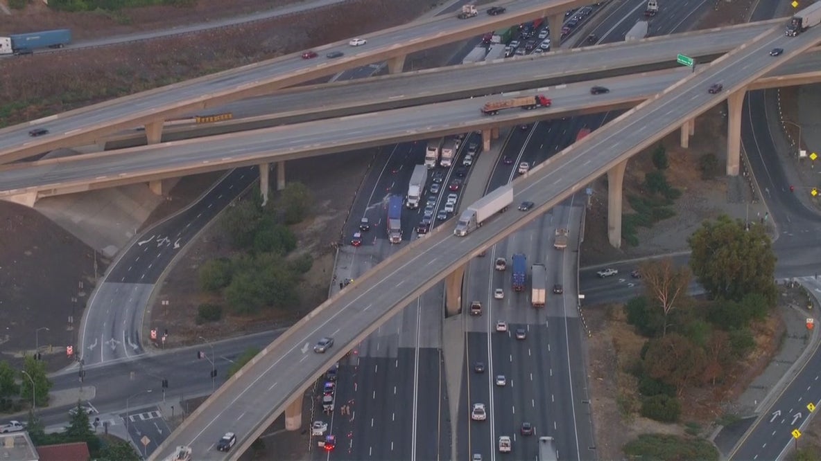 60 Freeway crash: Driver killed after loose tire from truck flies through car's windshield