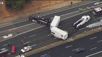 Jackknifed big rig shuts down I-680 southbound lanes in Martinez for most of the day