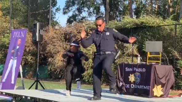 San Pablo police officer busts a move with local 8-year-old dancer