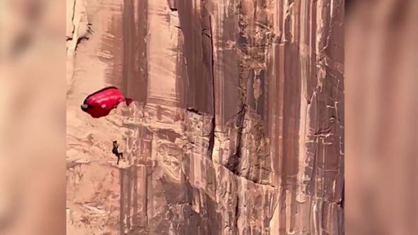 BASE jumper rescued after falling and slamming into cliff in Utah