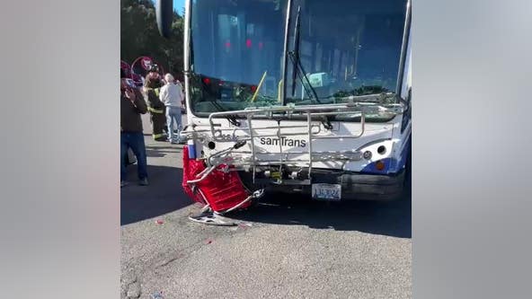 4 hospitalized after bus strikes 16 cars in Serramonte Center parking lot