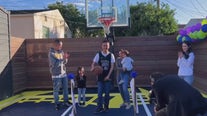 15-year-old Warriors fan gifted backyard basketball court