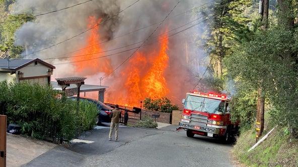Crews respond to 3-alarm fire in Oakland hills