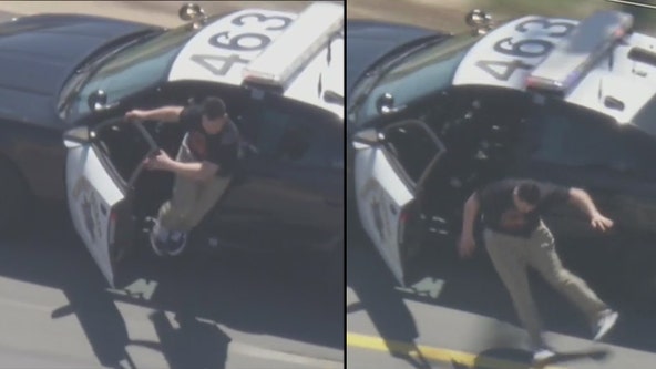Police chase: Suspect jumps out of stolen CHP cruiser during high-speed chase