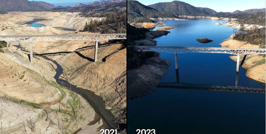 Dramatic photos show how storms filled California reservoirs