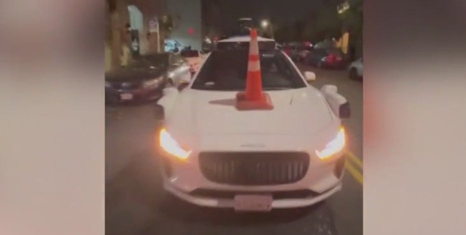 Activists disable SF autonomous vehicles by placing traffic cones on hoods to make a point