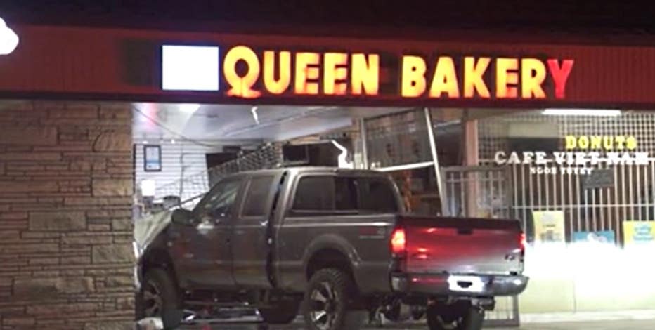 Stolen truck driver slams into San Jose bakery, suspect steals lottery tickets
